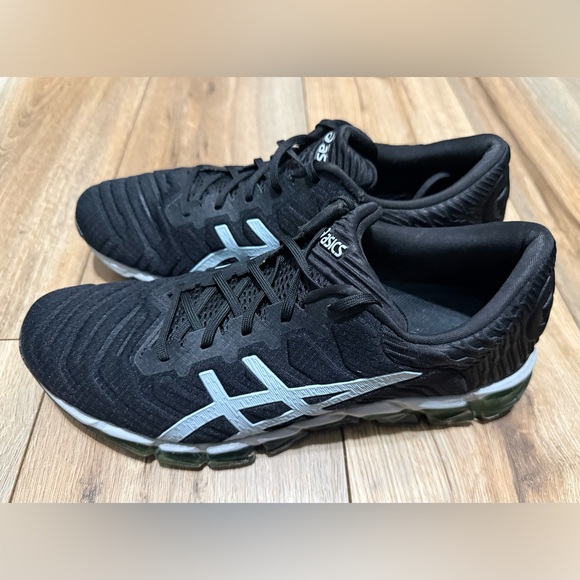 Asics Womens Gel Quantum 360 5 Running Black Gray Green Shoes 1022A104 Size 11